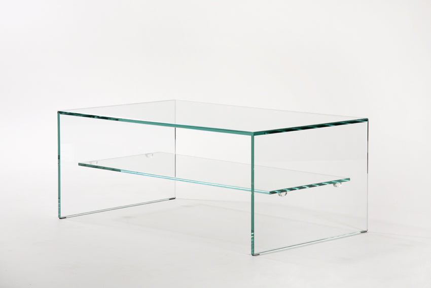Zen 1 Coffee Table | Extra-Clear Tempered Glass - Adentro Studio