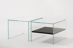 Zen 2 Brothers Side Table | extra-clear tempered glass — Adentro Studio