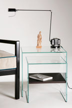 Zen 3 Set | 2 Tempered Glass and Wood Nesting Tables — Adentro Studio