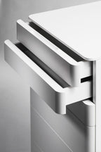 Large Cosimo Storage Unit | 6 Push/Pull Drawers on Casters | Matte White Lacquer