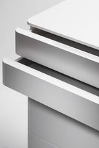 Large Cosimo Storage Unit | 6 Push/Pull Drawers on Casters | Matte White Lacquer
