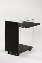 Bureau mobile Zen 7 Laptop verre et Wenge gris— Adentro Paris