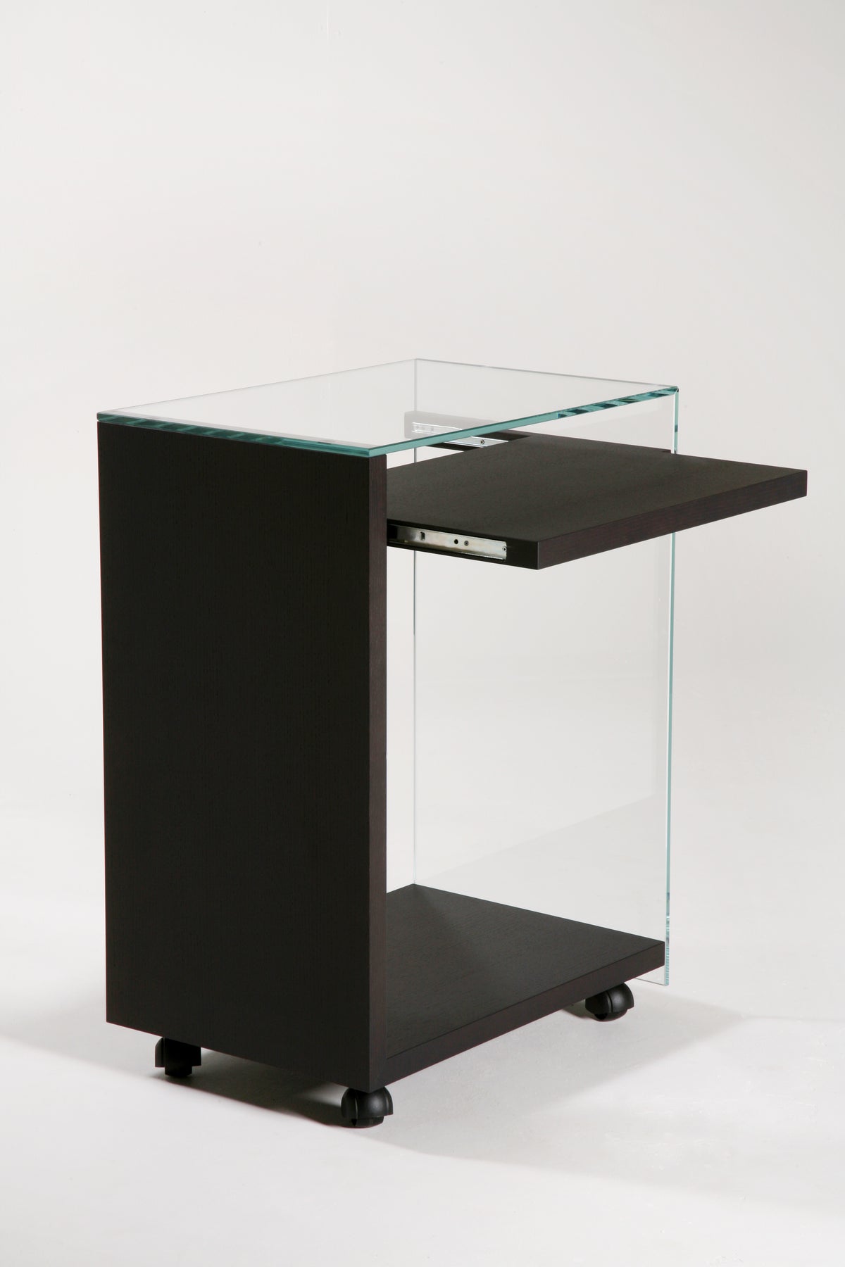 Bureau mobile Zen 7 Laptop verre et Wenge gris— Adentro Paris