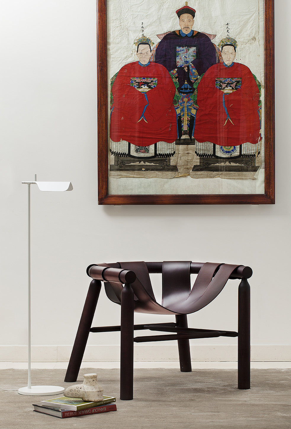 Ninna Armchair | Turned solid ash and Leather | Design Carlo Contin