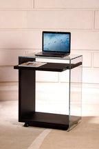 Bureau Zen 7 Laptop en situation, finition wengé gris — Adentro Paris