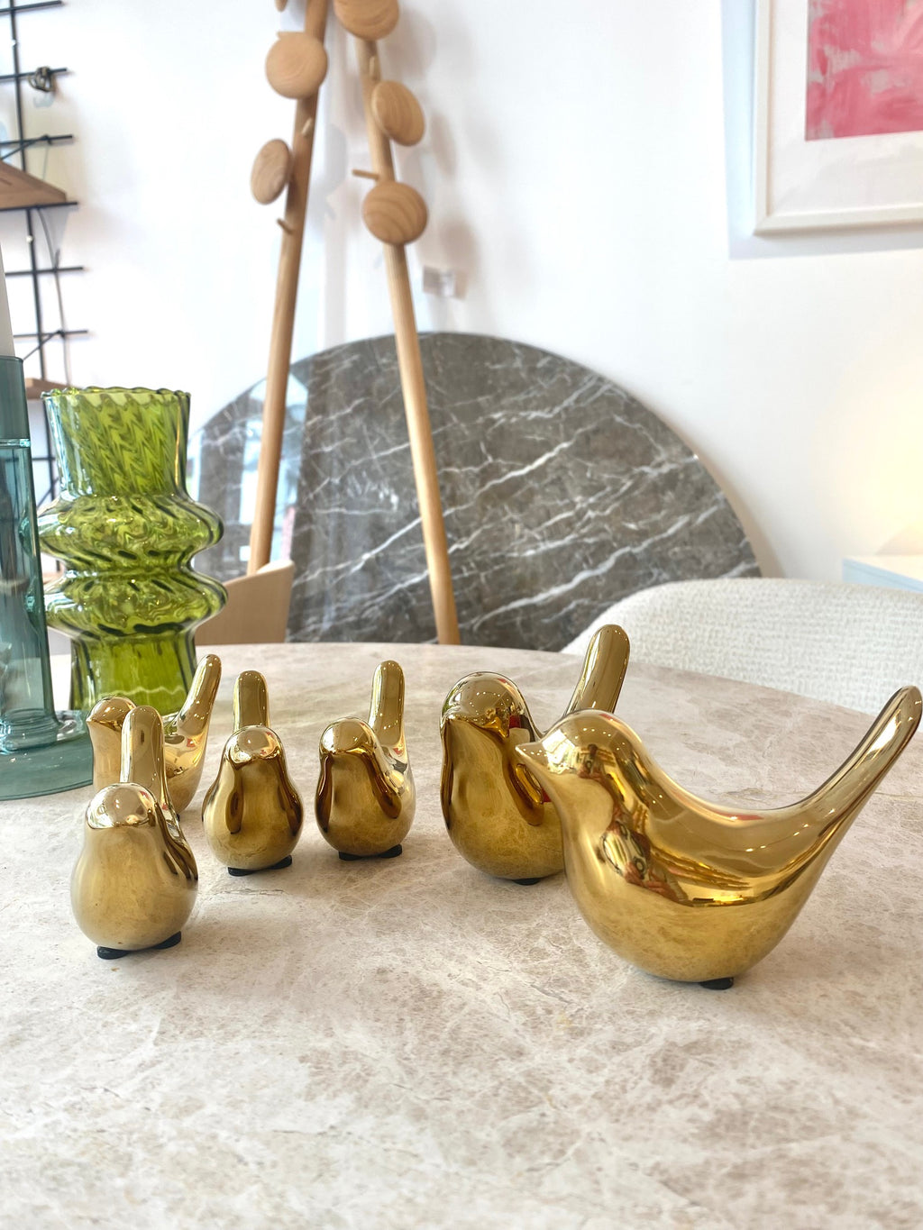 Decorative bird Birdy | gilded lacquer