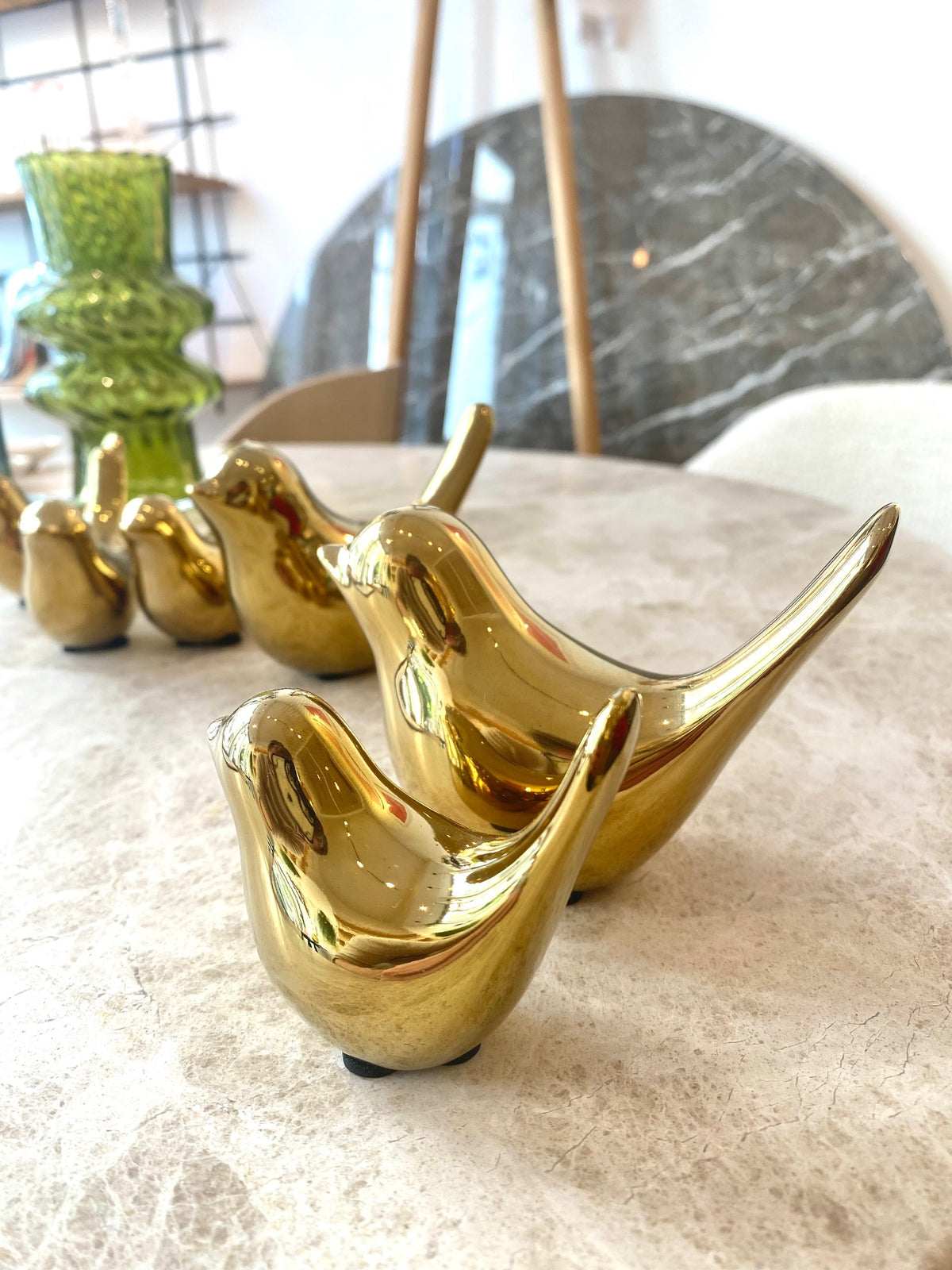 Decorative bird Birdy | gilded lacquer