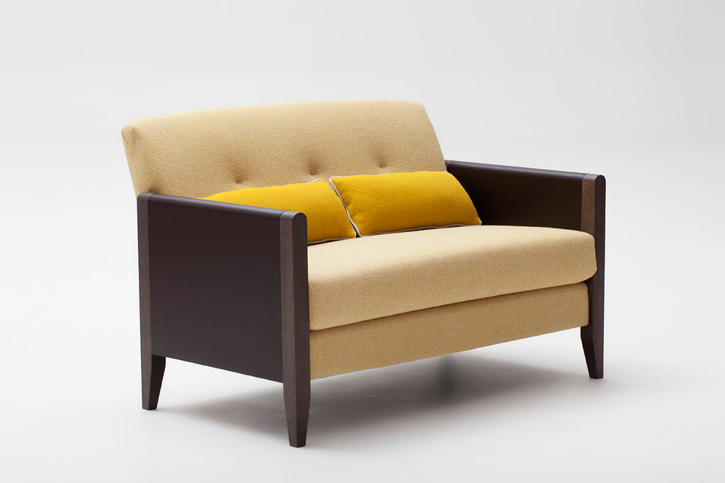 Resident 2-Seater Sofa | Solid Beech, Leather Armrests and Wool