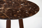 Table Basse Ninna | Frêne massif tourné et marbre Emperador | Design Carlo Contin