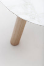 Ninna Coffee Table | Turned solid ash and Carrara marble | Design Carlo Contin