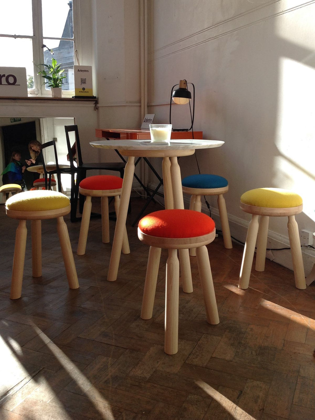 Ninna Stool | Turned solid ash and wool | Design Carlo Contin