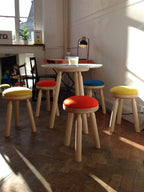 Ninna Stool | Turned solid ash and wool | Design Carlo Contin