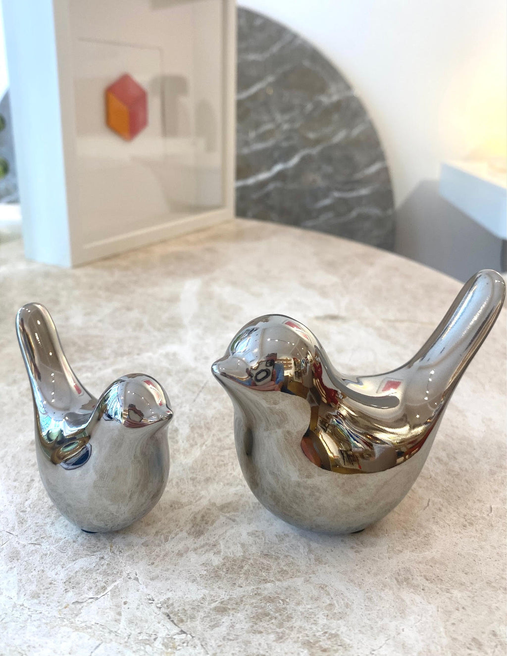 Decorative Birdy Bird | silver lacquer