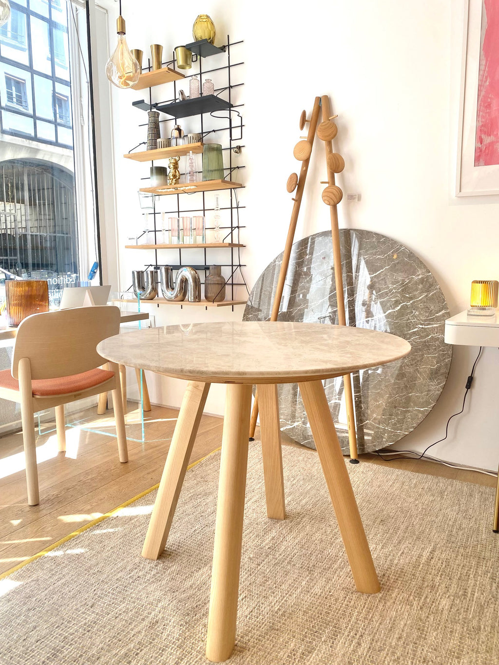 Stresa Side Table | Solid Ash and Marble