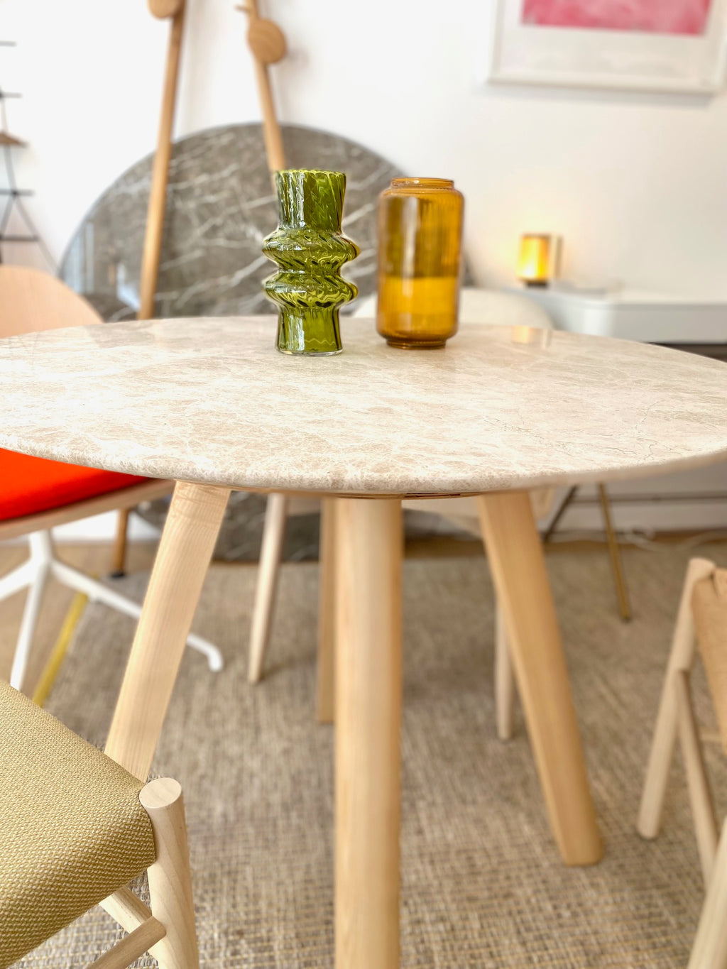Stresa Side Table | Solid Ash and Marble