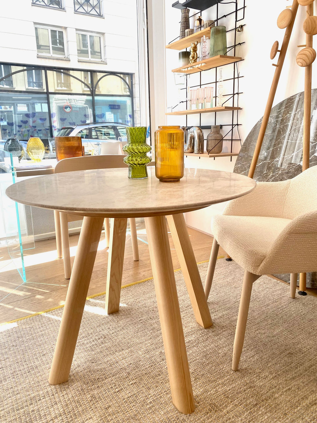 Stresa Side Table | Solid Ash and Marble
