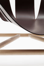 Ninna Armchair | Turned solid ash and Leather | Design Carlo Contin