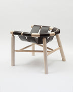 Ninna Armchair | Turned solid ash and Leather | Design Carlo Contin
