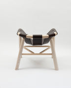 Ninna Armchair | Turned solid ash and Leather | Design Carlo Contin