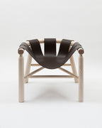 Ninna Armchair | Turned solid ash and Leather | Design Carlo Contin