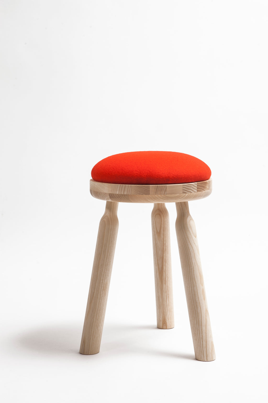 Ninna Stool | Turned solid ash and wool | Design Carlo Contin