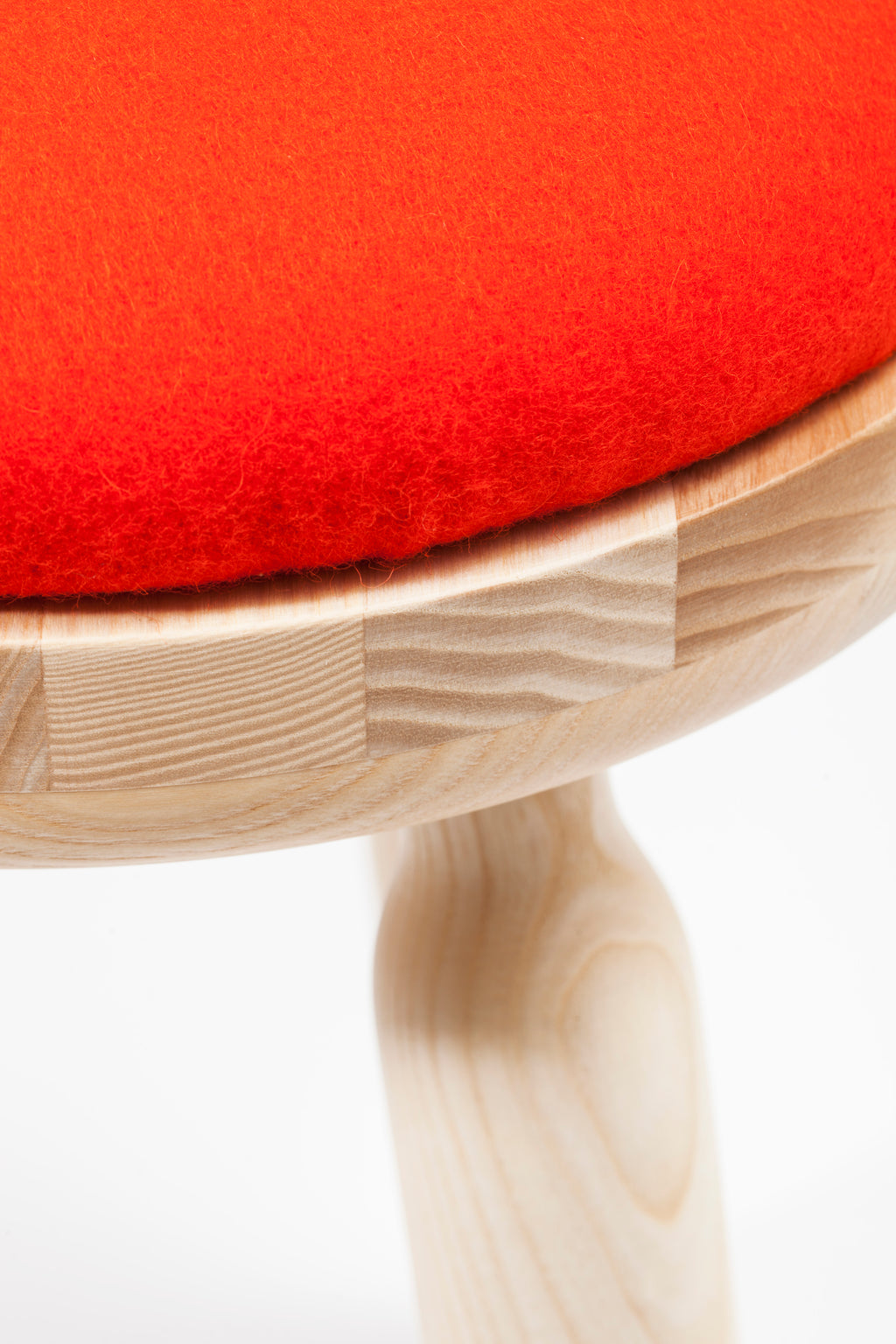 Ninna Stool | Turned solid ash and wool | Design Carlo Contin