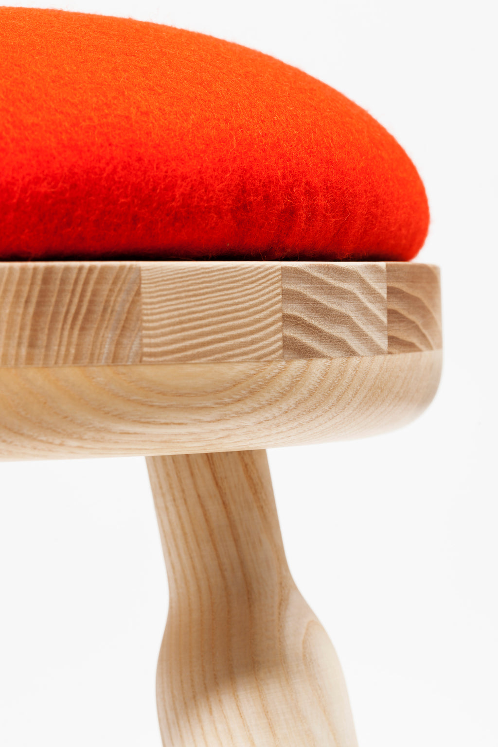 Ninna Stool | Turned solid ash and wool | Design Carlo Contin