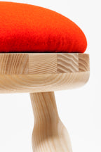 Ninna Stool | Turned solid ash and wool | Design Carlo Contin