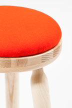 Ninna Stool | Turned solid ash and wool | Design Carlo Contin