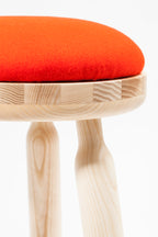 Ninna Stool | Turned solid ash and wool | Design Carlo Contin